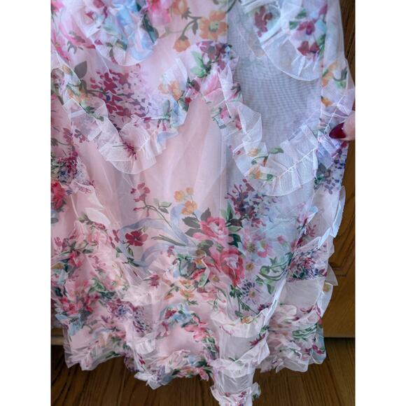 Dress the population Giovanni ruffled Maxi dress blush multi XXL - Picture 11 of 13